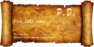 Pot Dénes névjegykártya